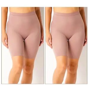 Spanx, “SMOOTH IT “ Extended Mid-Thigh Shapewear Shorts, 2 Pair, Champagne Nude